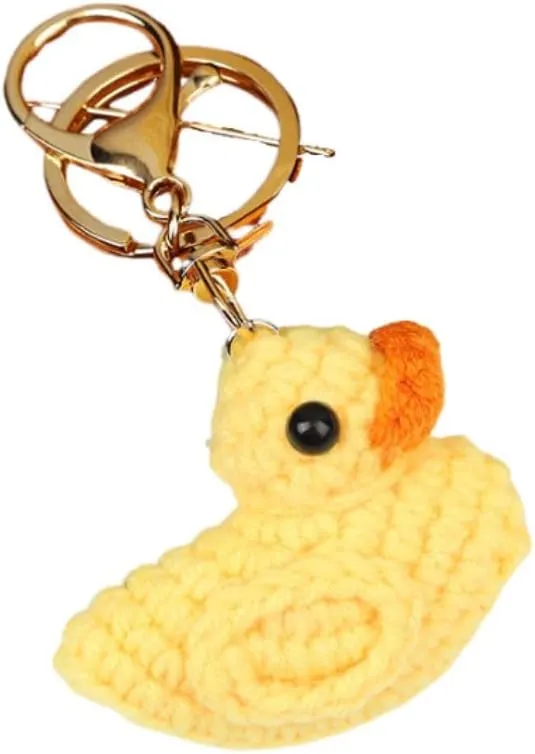 WJR Cute Handmade Weaving Keychains Rabbit Jellyfish Chick Frog Keychains Animal Keychain Bag Purse Car Accessories