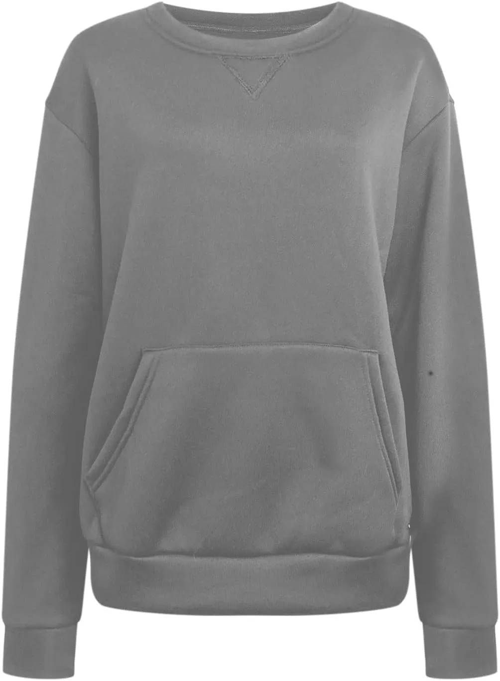 Women Solid Colors Crewneck Sweatshirts Long Sleeve Pullover Tops No Hood Cute Sweatshirt Comfort Sweaters 2024