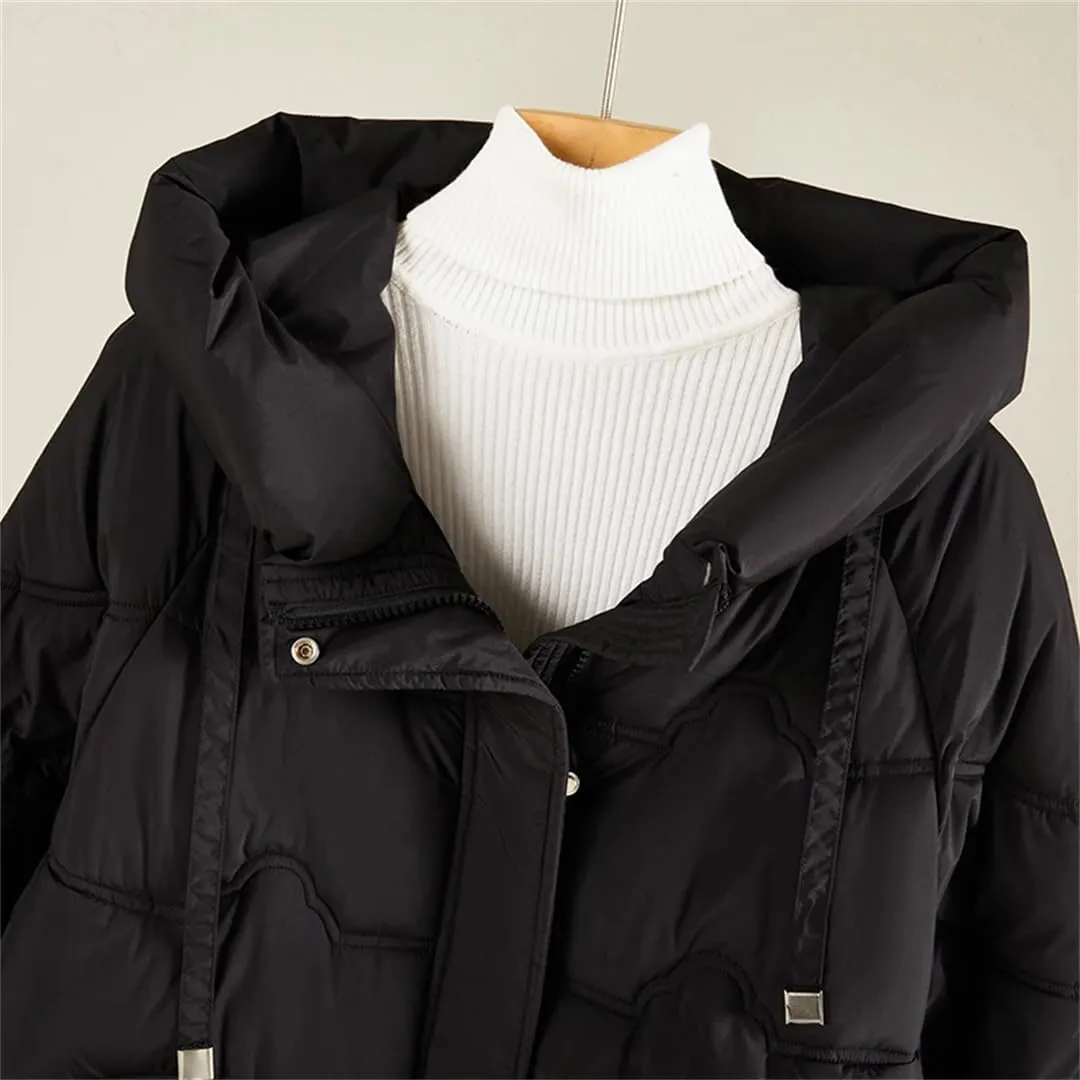 Women Winter Coat Hooded Thicken Jacket Warm Cotton Padded Parkas Long Sleeve Pocket Winter Coat