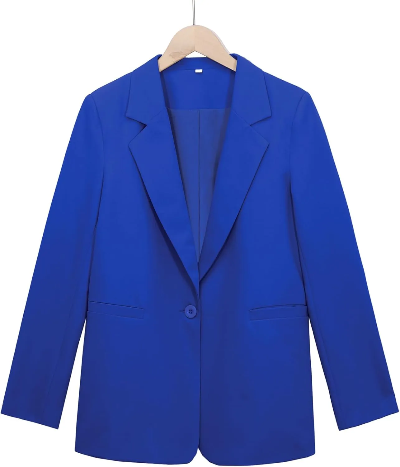 Women's Casual Blazer 2024 Spring Open Front Button Business Office Blazer Lapel with Pockets