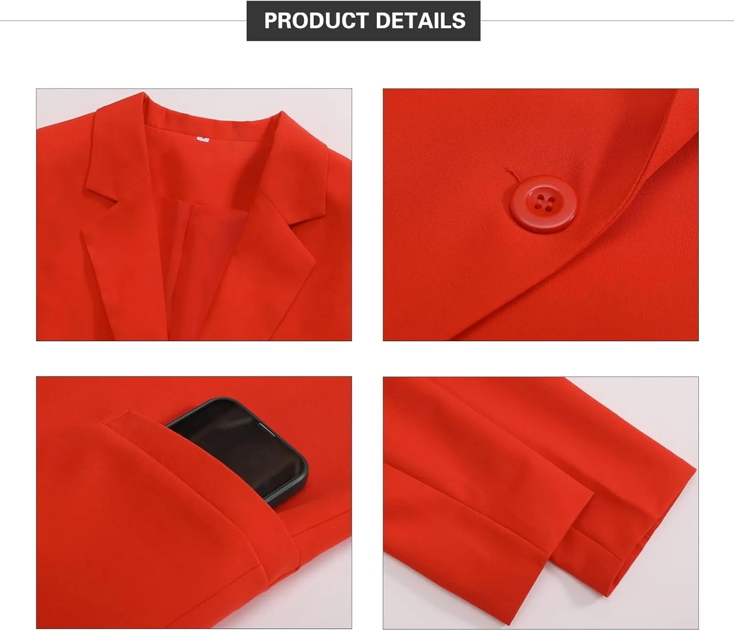 Women's Casual Blazer 2024 Spring Open Front Button Business Office Blazer Lapel with Pockets