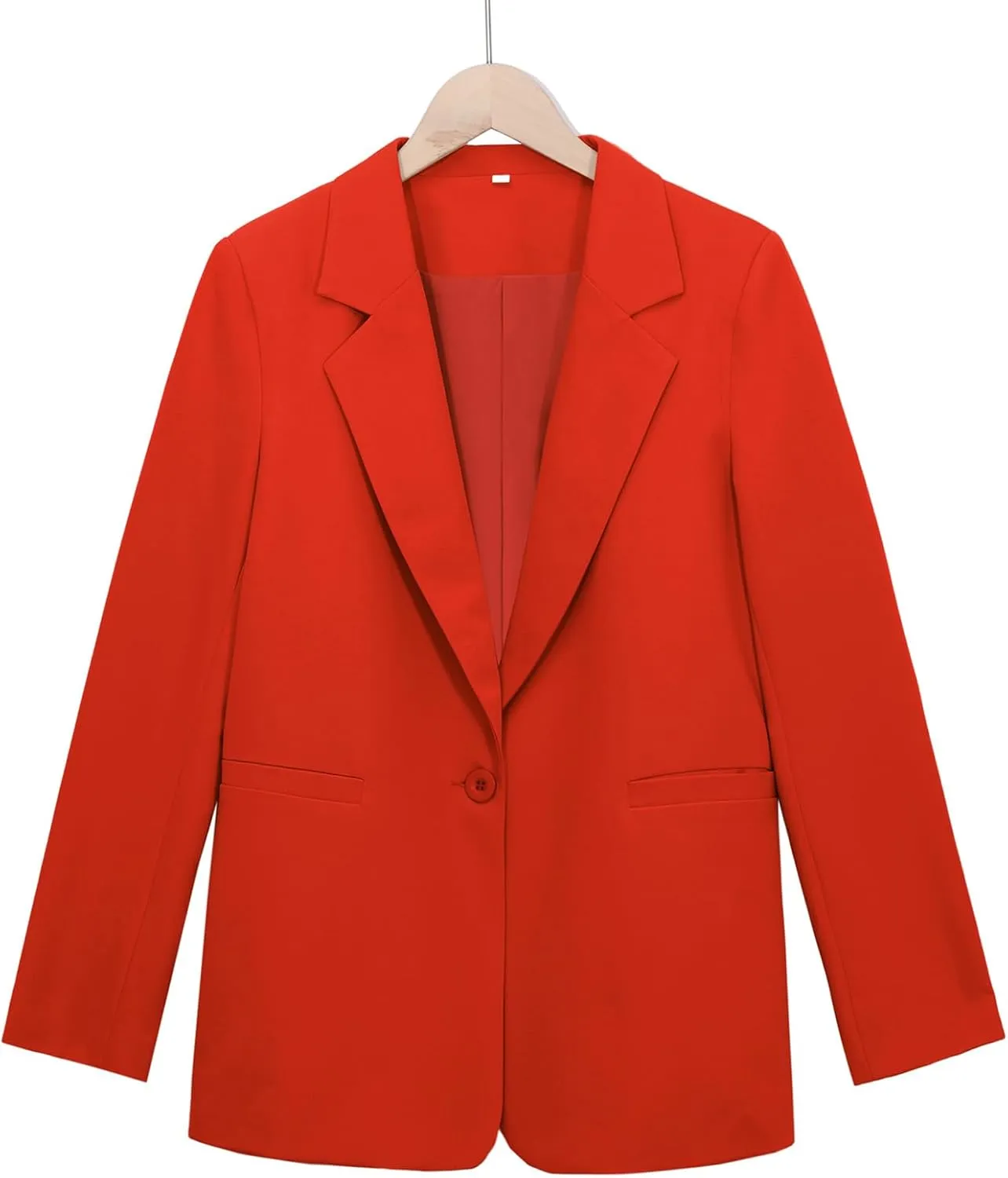 Women's Casual Blazer 2024 Spring Open Front Button Business Office Blazer Lapel with Pockets