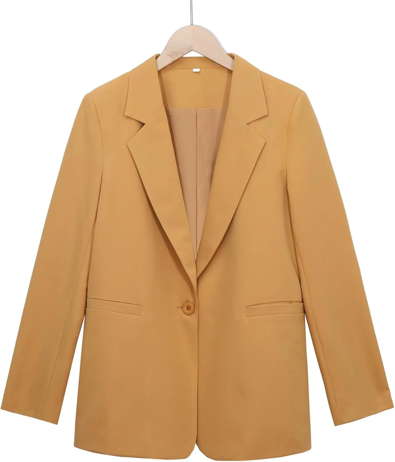 Women's Casual Blazer 2024 Spring Open Front Button Business Office Blazer Lapel with Pockets