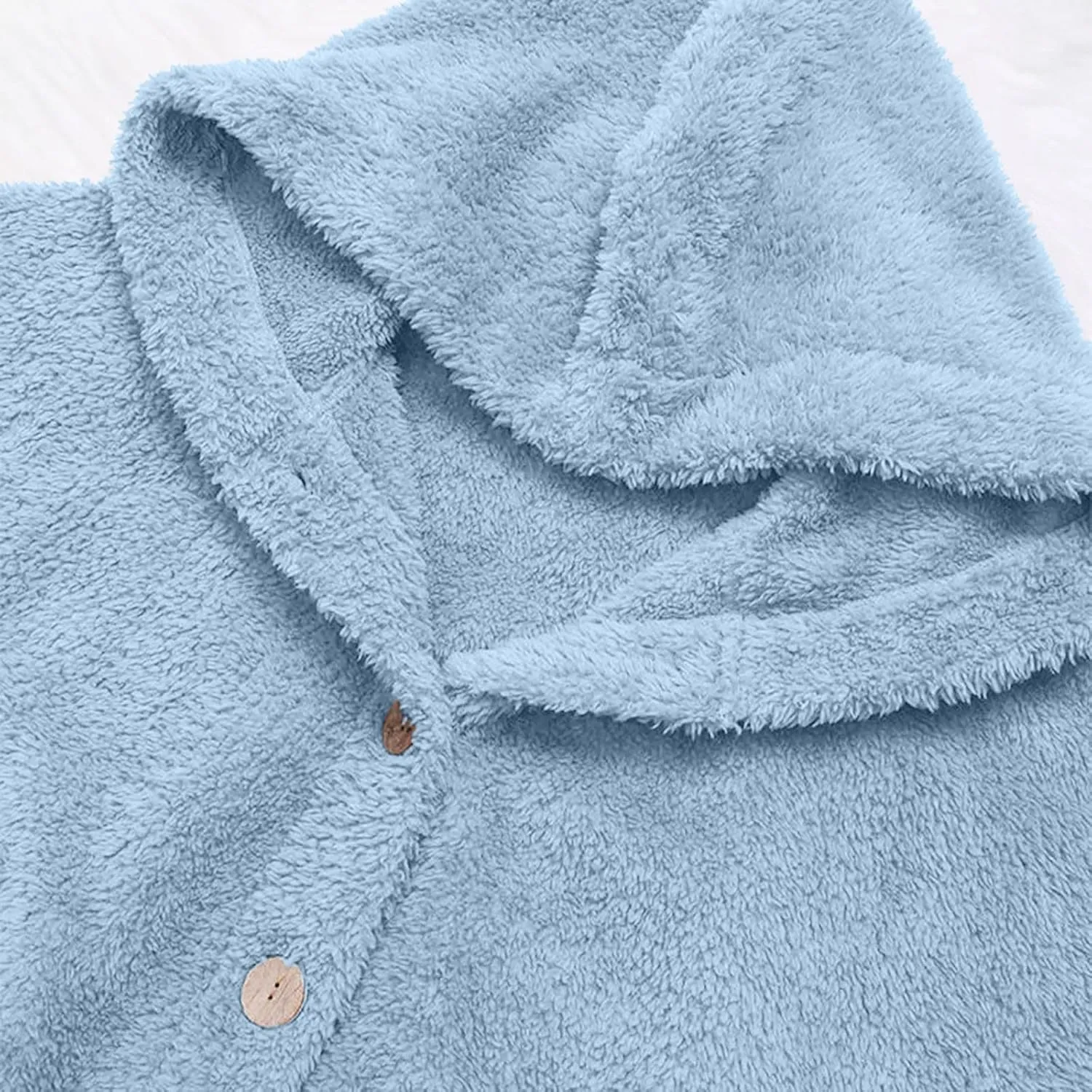 Womens Fuzzy Fleece Sherpa Hoodies Casual Teddy Coat Button Down Oversized Sweatshirt with Pockets Jackets Cardigan