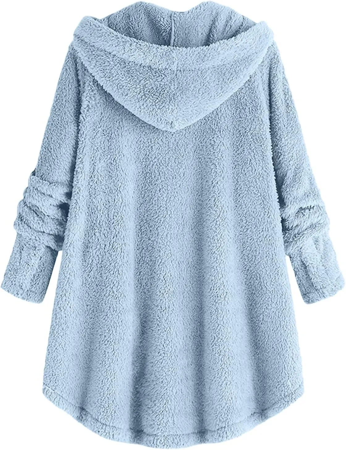 Womens Fuzzy Fleece Sherpa Hoodies Casual Teddy Coat Button Down Oversized Sweatshirt with Pockets Jackets Cardigan
