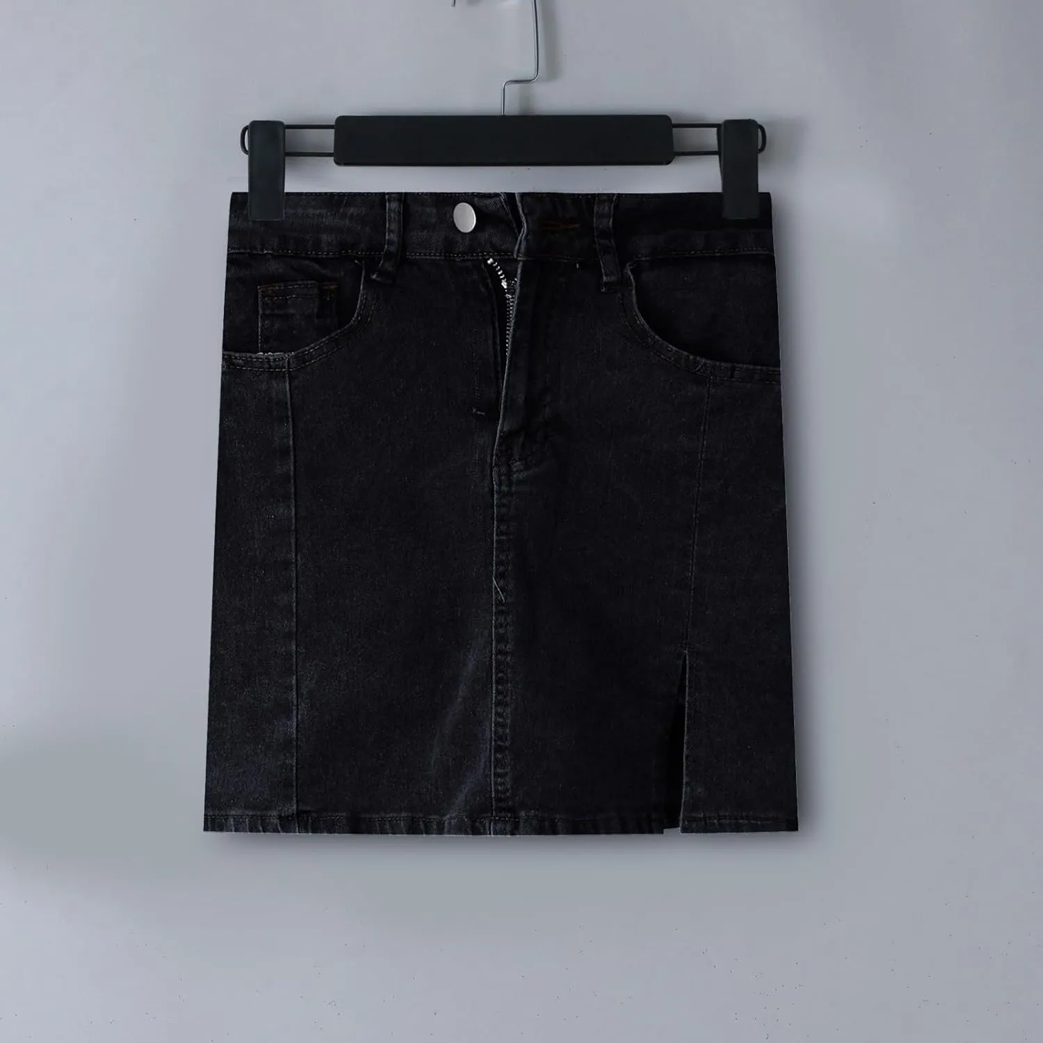 Womens Jeans High Waisted Skirt Side Slit with High Waisted Jean Shorts Stretchy