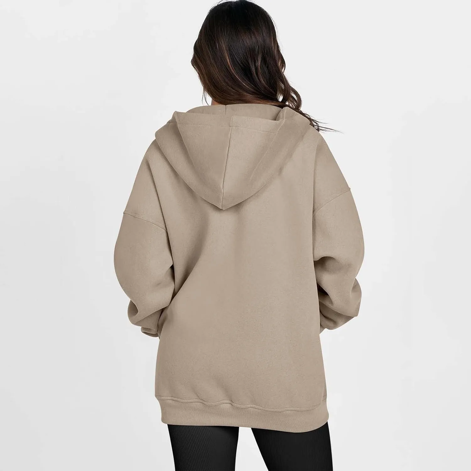 Women's Oversized Hoodies Fleece Lined Zip Up Sweatshrits Casual Fall Jackets Loose Fit Sweatshirt with Pockets