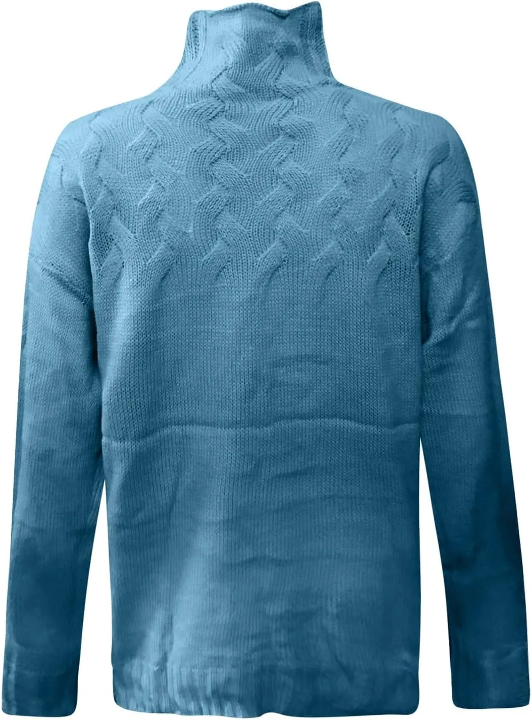 Women's Turtleneck Sweaters Slouchy Knit Chunky Sweater Fall Winter Fashion Cable Weaving Long Sleeve Pullover