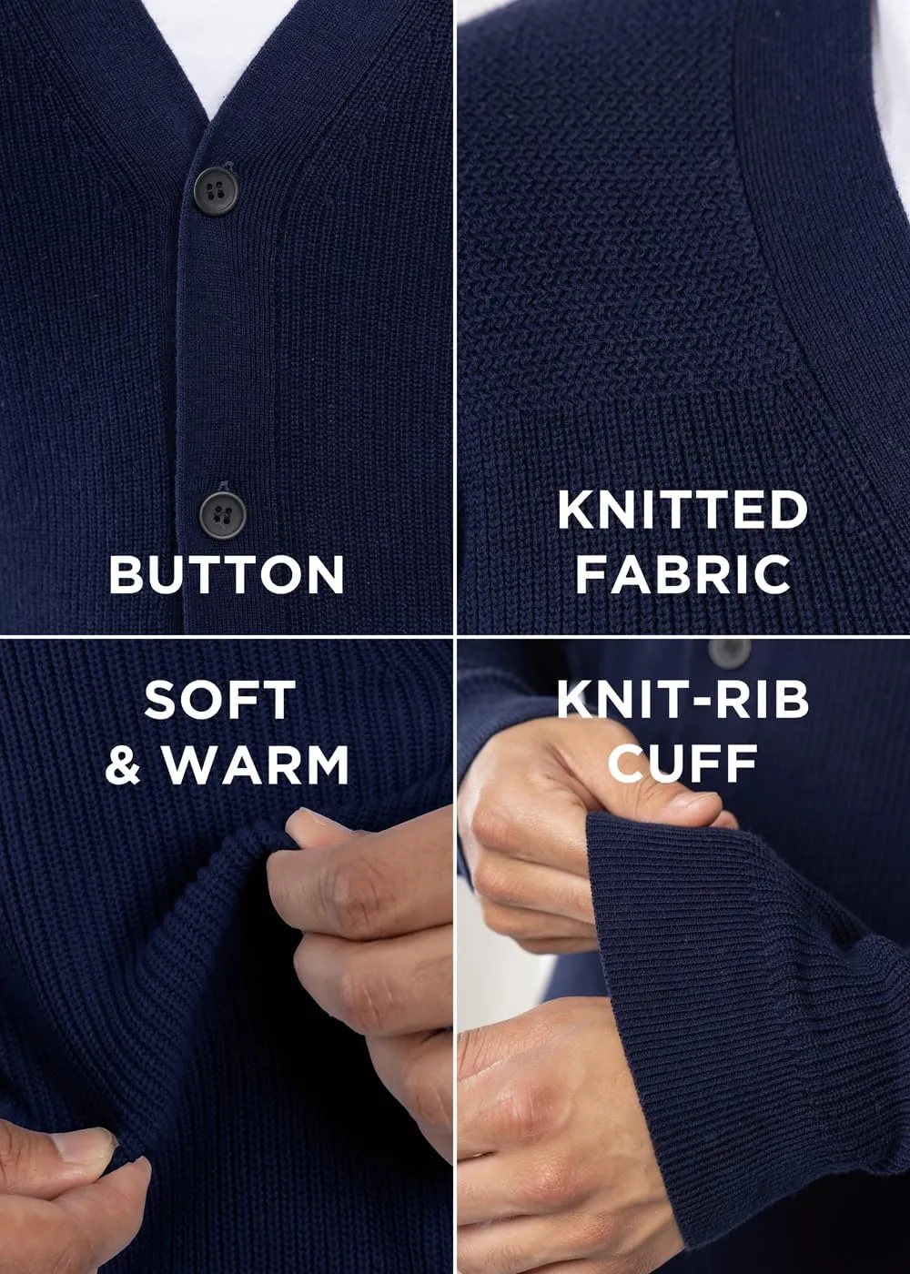 X RAY Mens Cardigan Sweater, Shawl Collar Cable Knit Button Down Cardigan Sweaters for Men Sweaters for Men Big and Tall