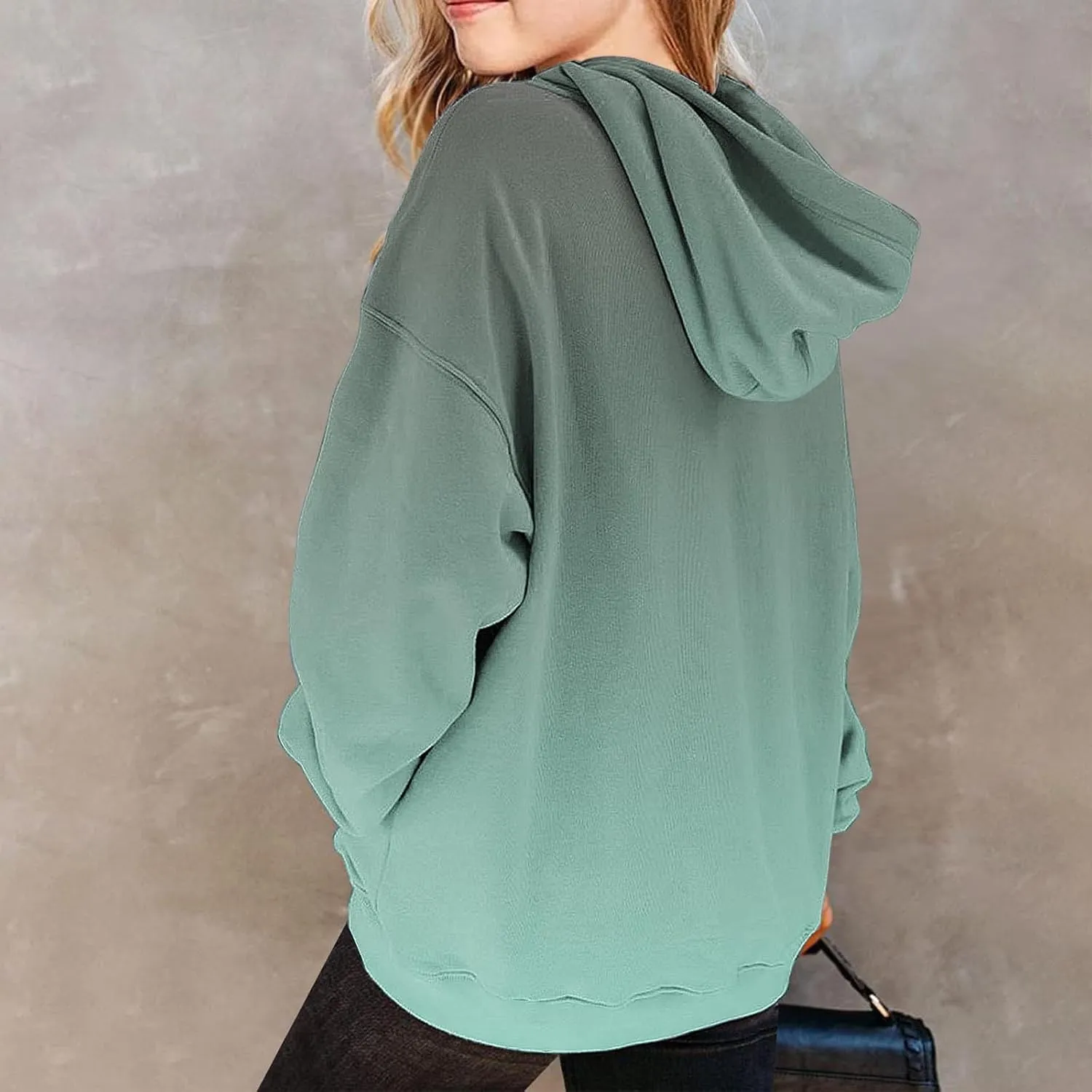 YRAETENM Hoodies for Teen Girls Oversized Long Sleeve Pullover Tops Cute Gradient Sweatshirts Preppy Clothes with Pockets