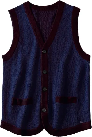 ZHILI Mens Sweater Vest Solid Knitted Lightweight Thermal Cardigan,DXL Big and Tall Vest