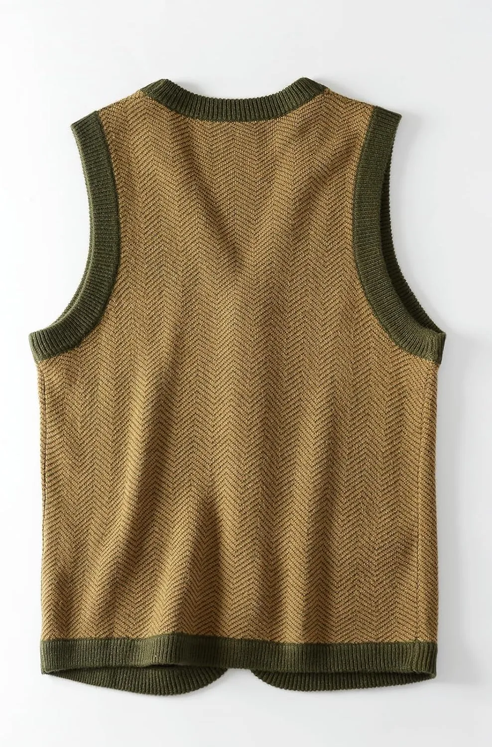 ZHILI Mens Sweater Vest Solid Knitted Lightweight Thermal Cardigan,DXL Big and Tall Vest