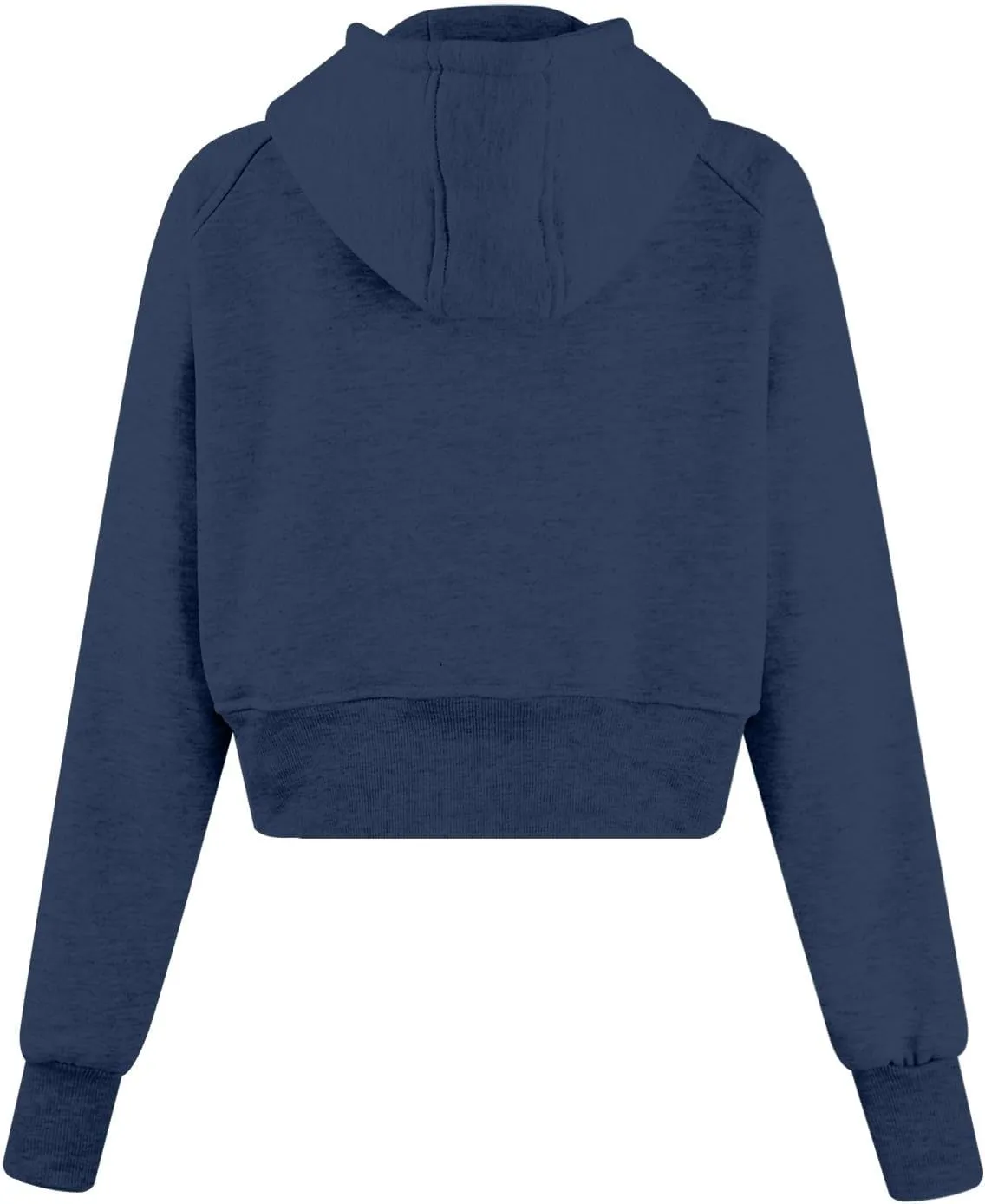 Zip Up Hoodie for Women Fleece Y2k Raglan Sleeve Cropped Sweater Solid Color Athletic Jackets 2024 Fall Tunic Tops