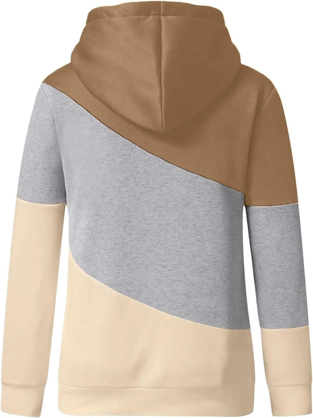 ZYXTIM Womens High Cowl Neck Hoodies, Oversize Long Sleeve Drawstring Pullover Tops Solid Casual Tunic Warm Fall Sweatshirts